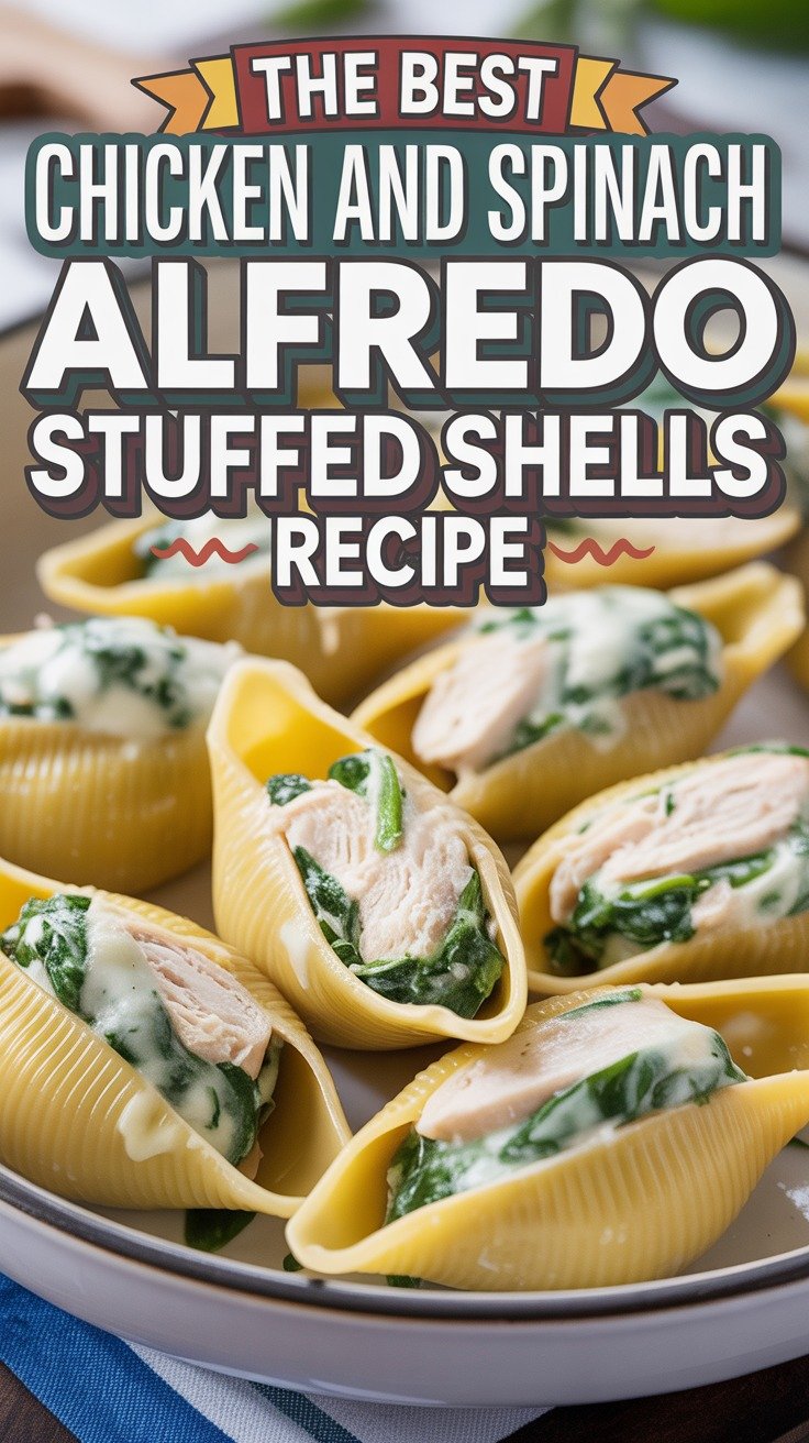 Chicken and Spinach Alfredo Stuffed Shells
