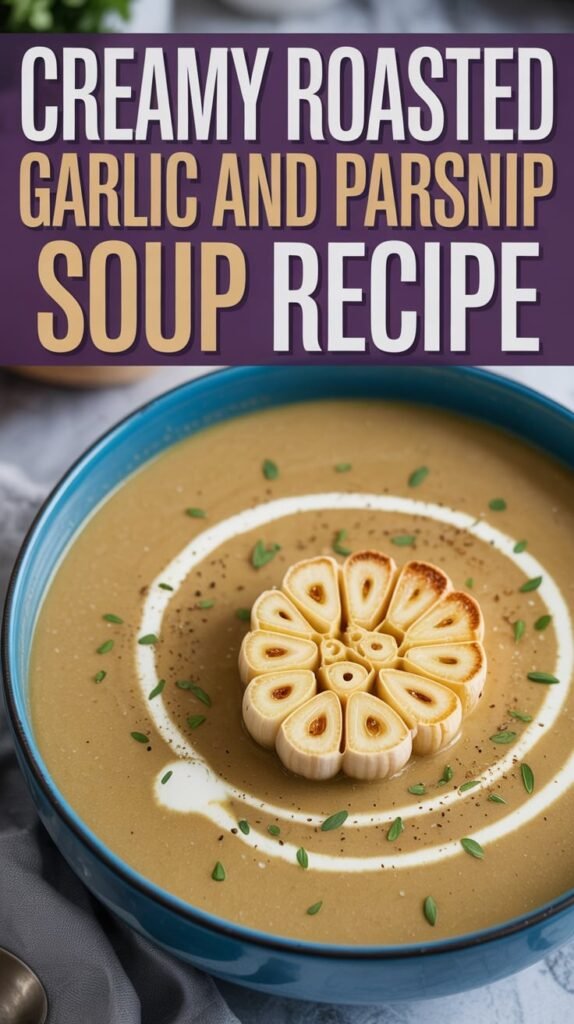 Creamy Roasted Garlic and Parsnip Soup