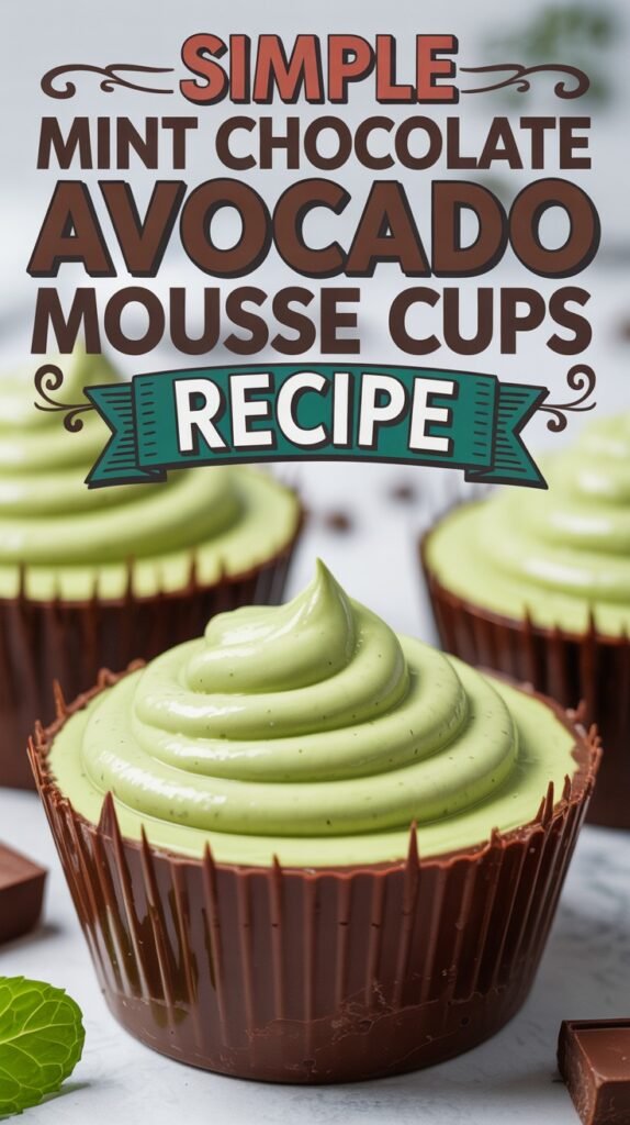 Mint Chocolate Avocado Mousse Cups