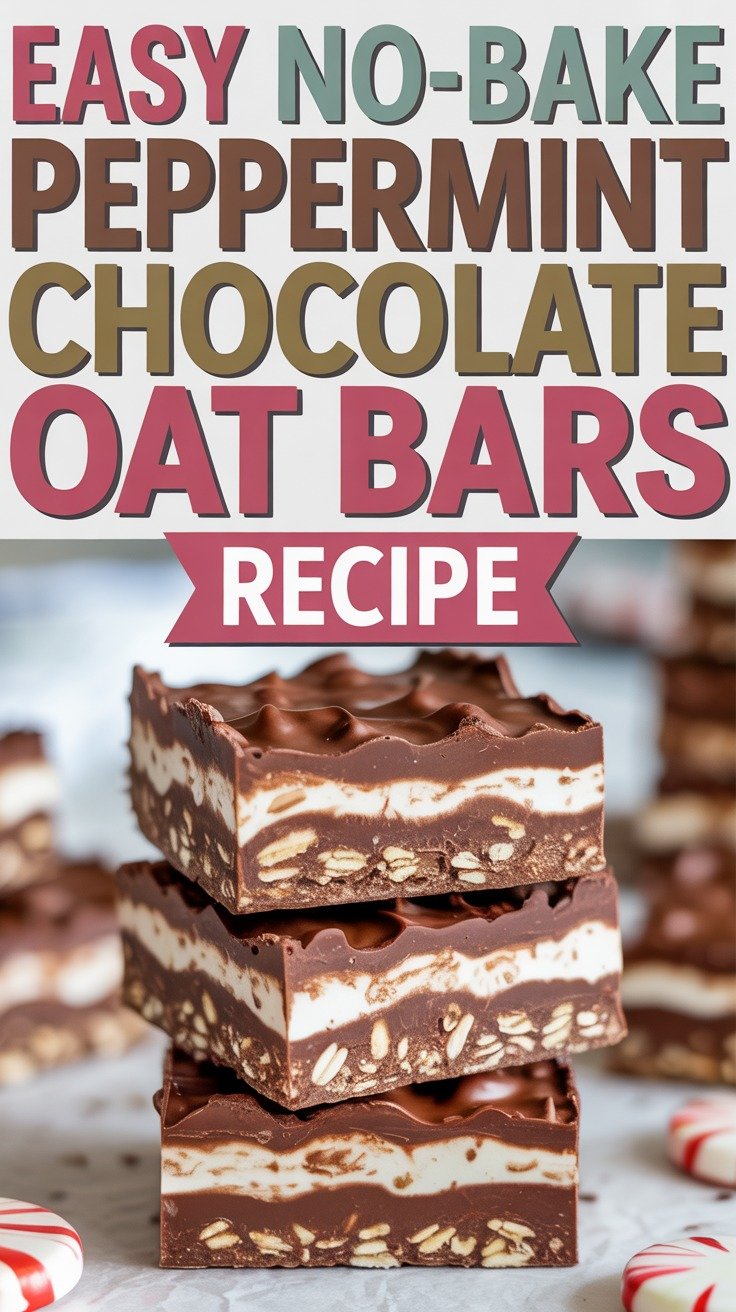 No-Bake Peppermint Chocolate Oat Bars