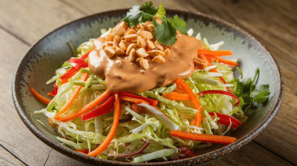 Thai Crunch Salad with Peanut Dressing