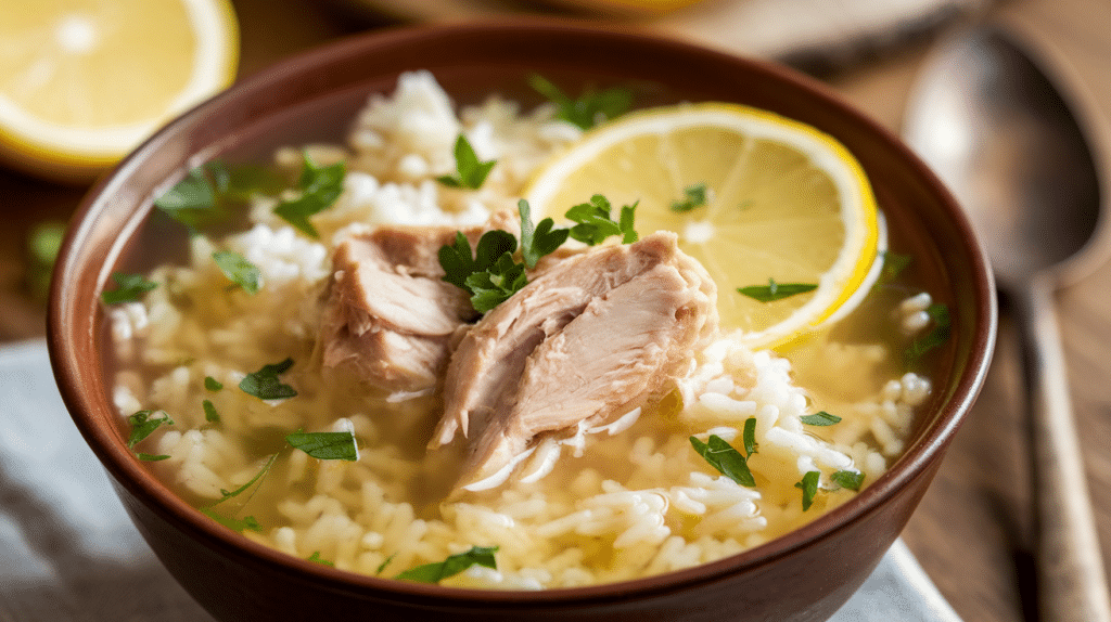 Chicken Lemon Rice Soup