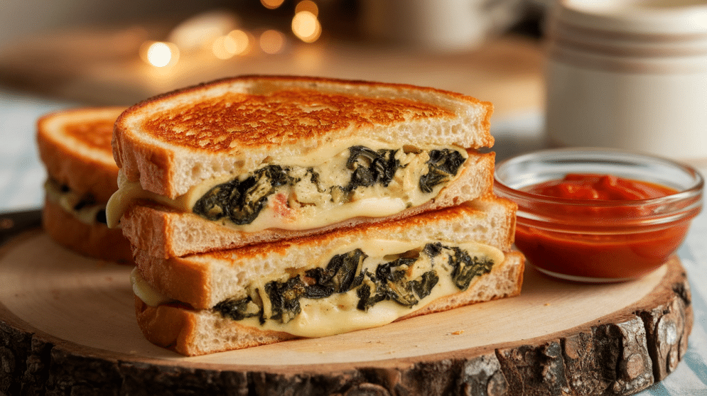 Spinach Artichoke Grilled Cheese