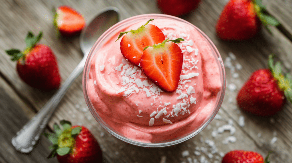 Strawberry Coconut Nice Cream