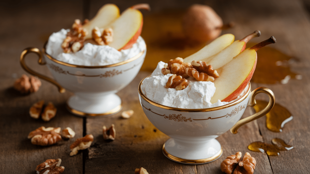 Pear and Walnut Cottage Cheese Cups