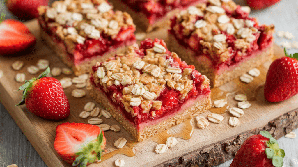 Baked Strawberry Oat Bars