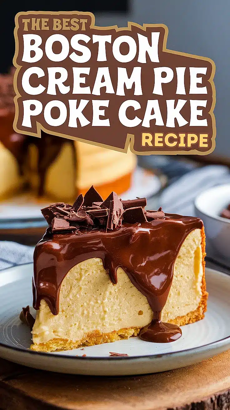 Boston Cream Pie Poke Cake