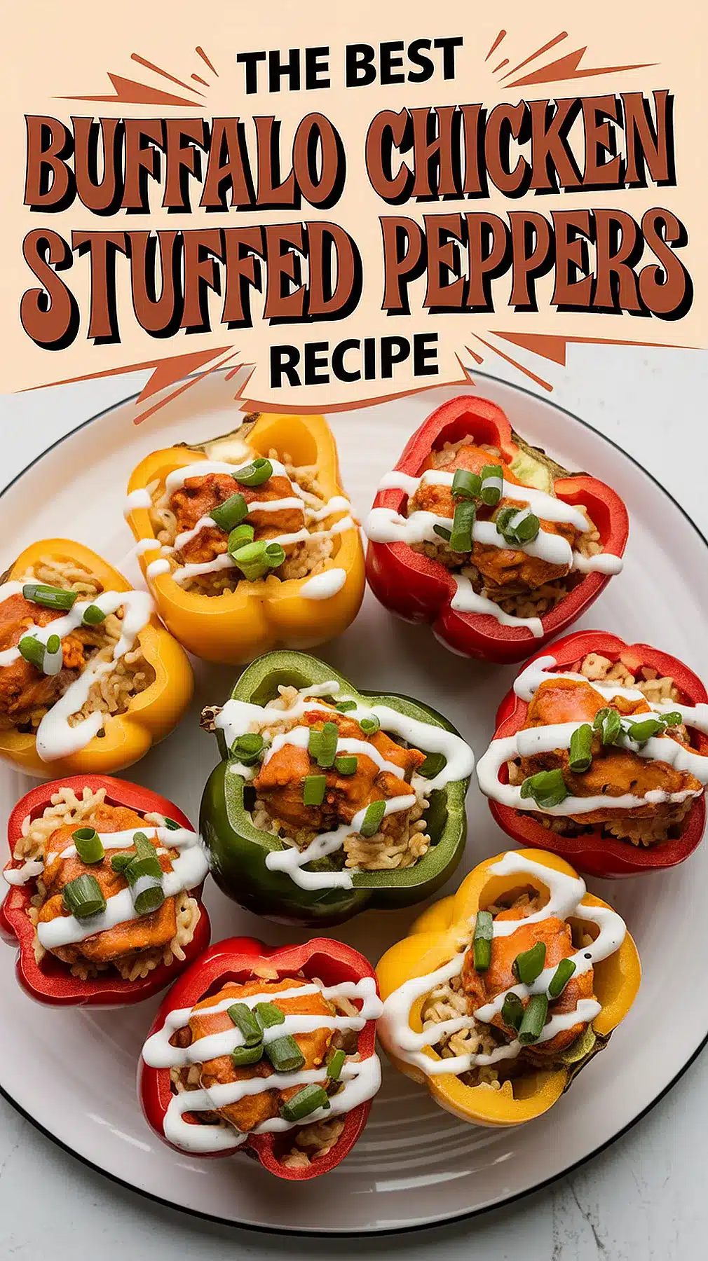 Buffalo Chicken Stuffed Peppers