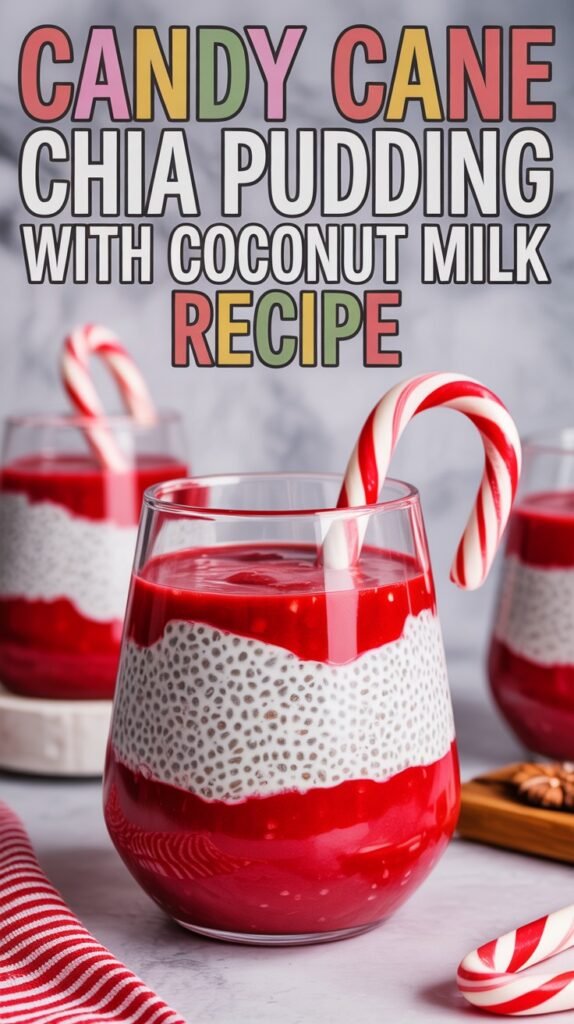 Candy Cane Chia Pudding with Coconut Milk