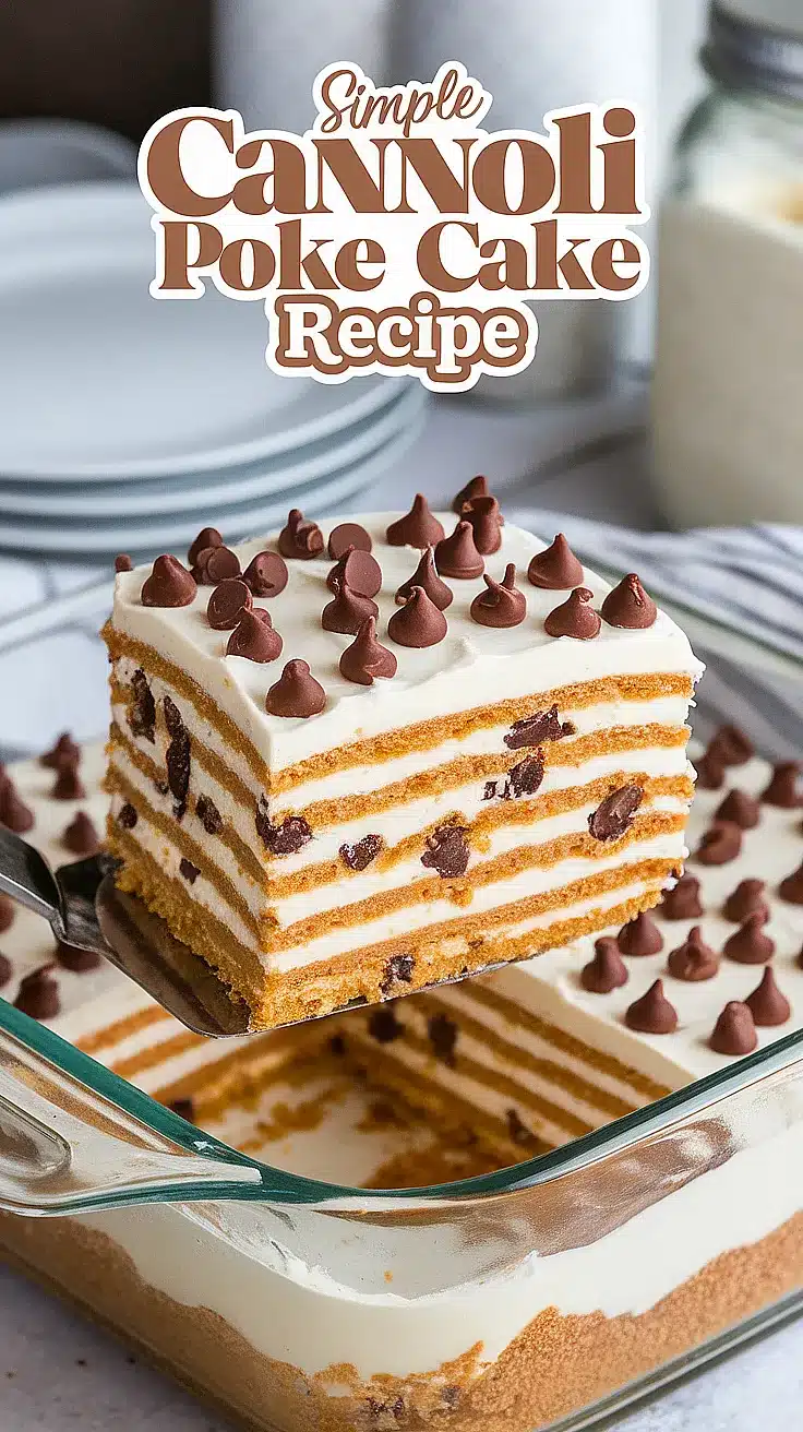 Cannoli Poke Cake