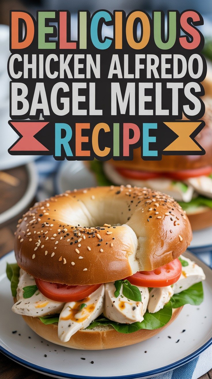 Chicken Alfredo Bagel Melts