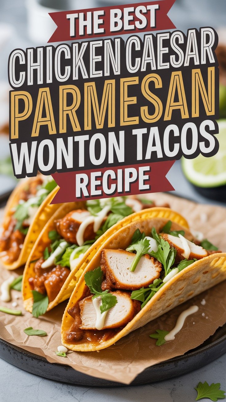 Chicken Caesar Parmesan Wonton Tacos