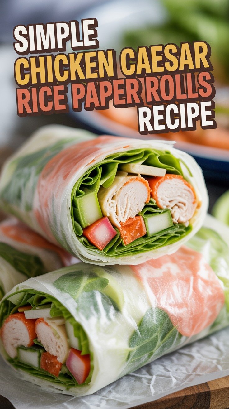 Chicken Caesar Rice Paper Rolls
