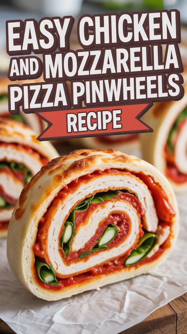 Chicken and Mozzarella Pizza Pinwheels