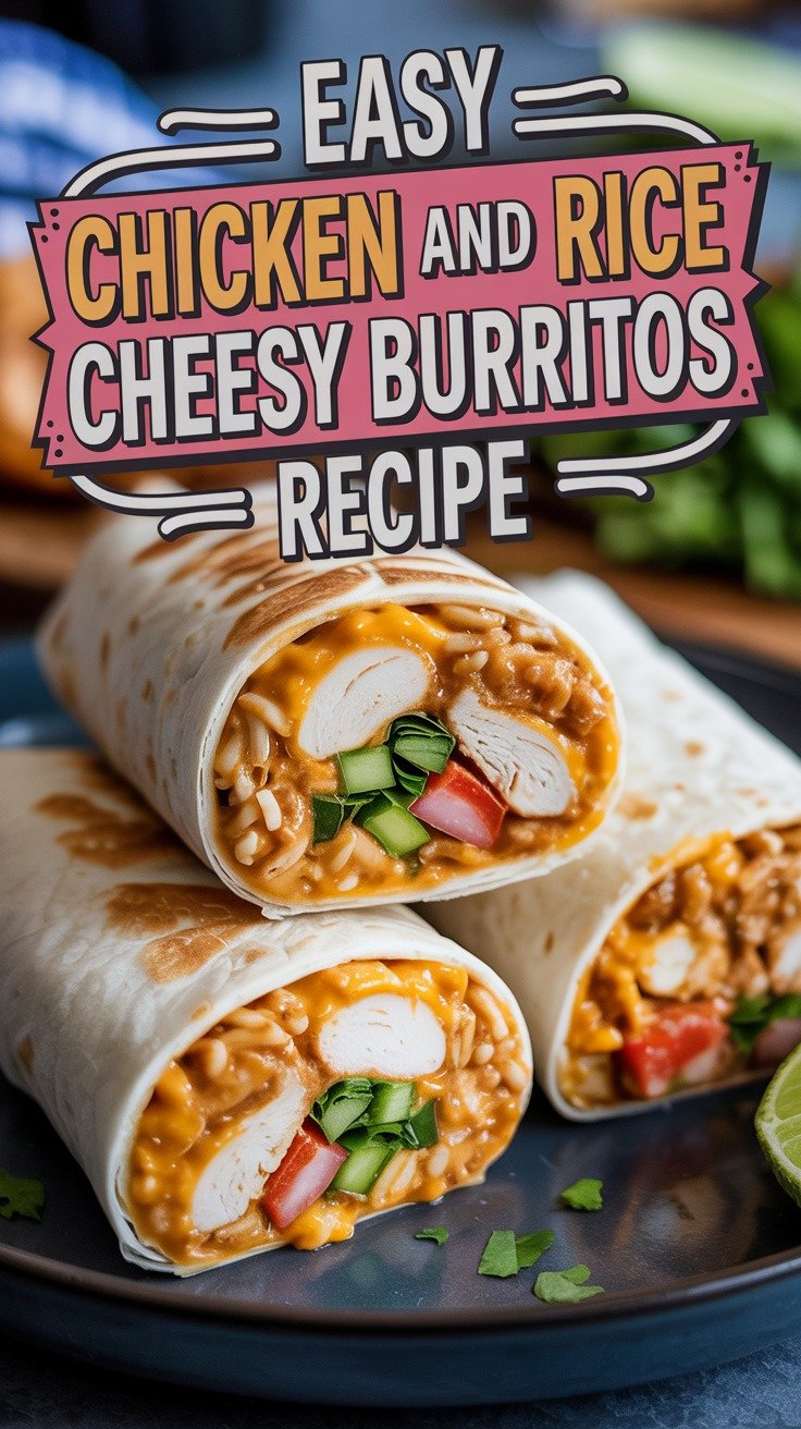 Chicken and Rice Cheesy Burritos