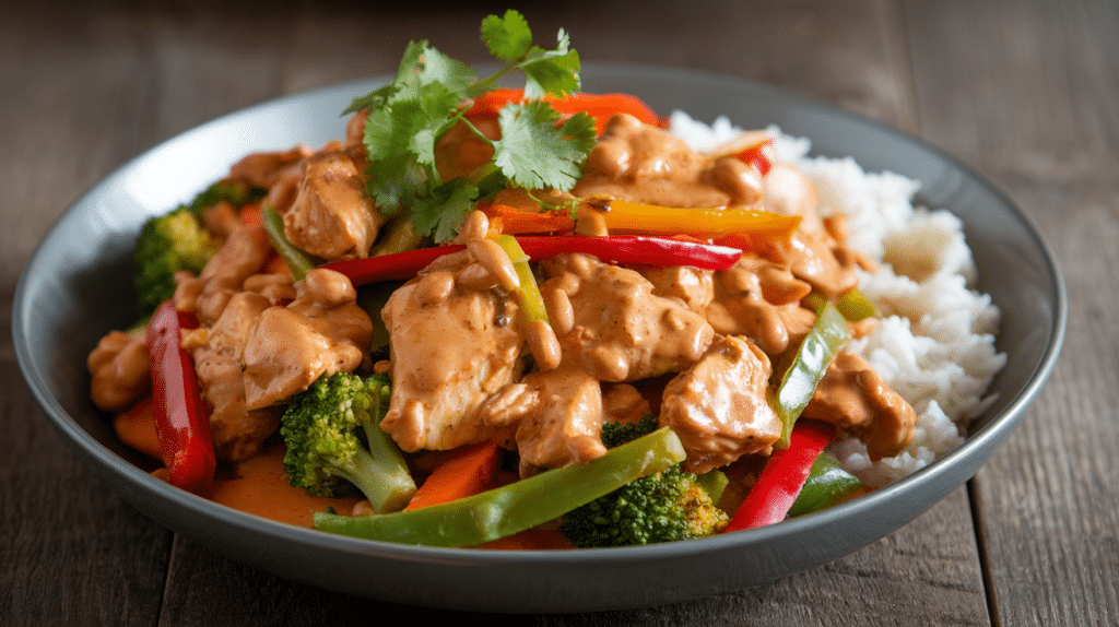 Peanut Satay Chicken Stir Fry