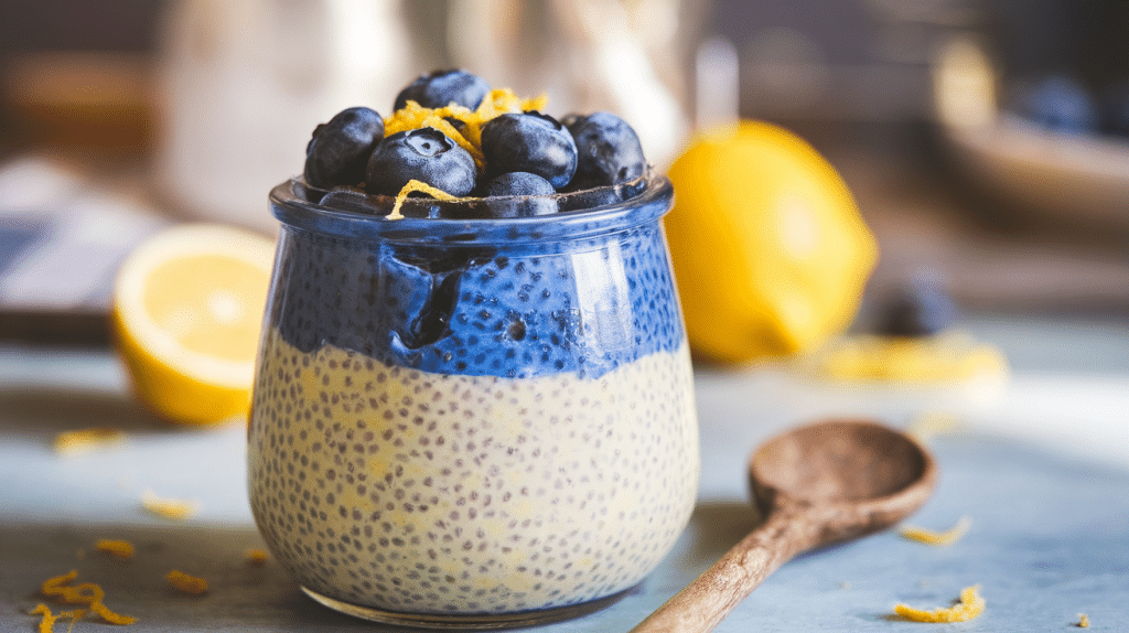 Lemon Blueberry Chia Pudding