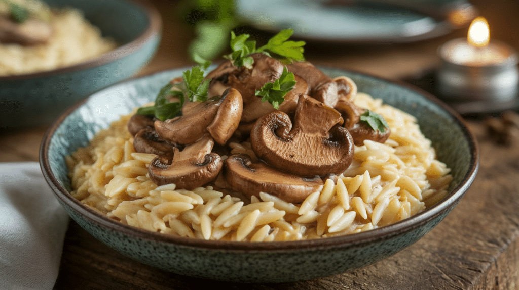 Mushroom Orzo