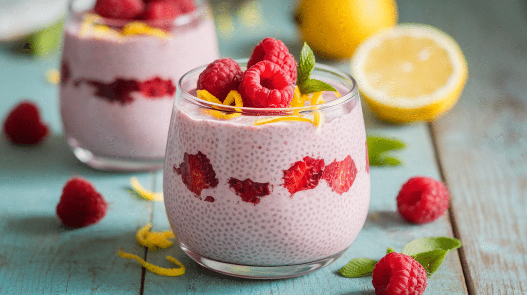 Raspberry Lemon Chia Pudding