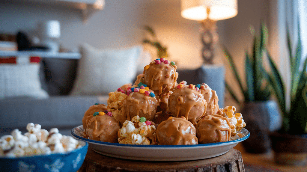 Peanut Butter Popcorn Balls