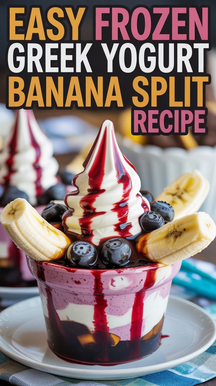 Frozen Greek Yogurt Banana Split