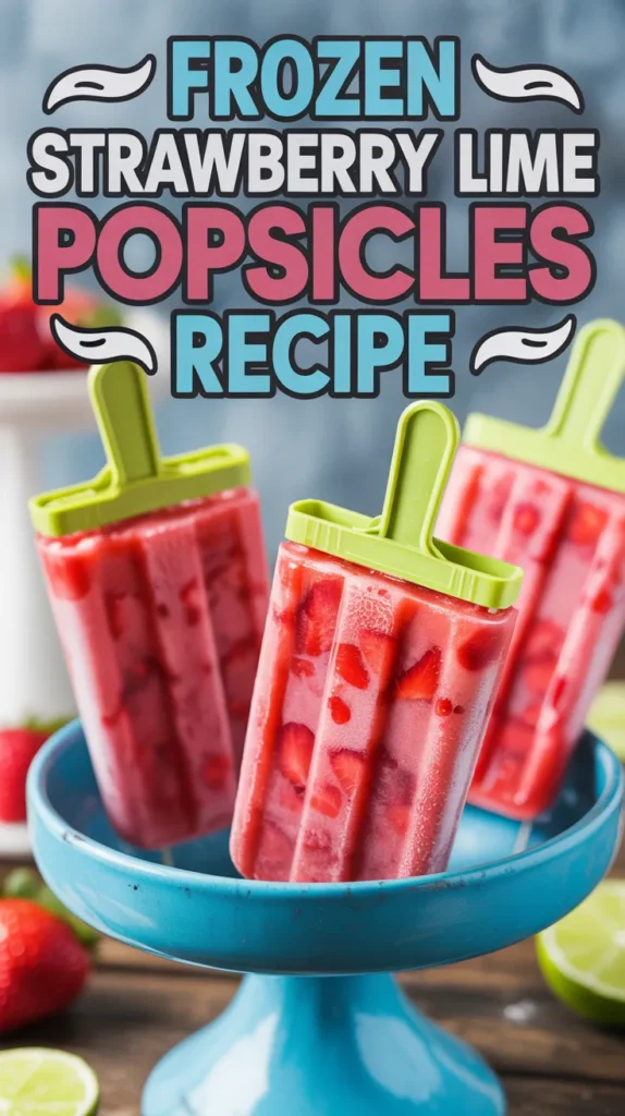 Frozen Strawberry Lime Popsicles