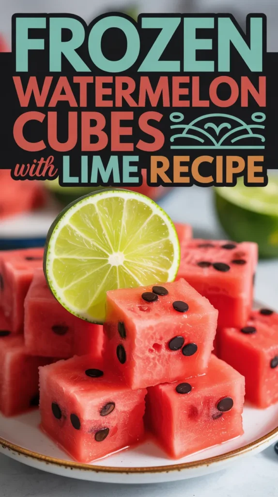 Frozen Watermelon Cubes with Lime