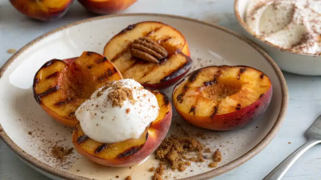 Grilled Peaches with Cinnamon Yogurt