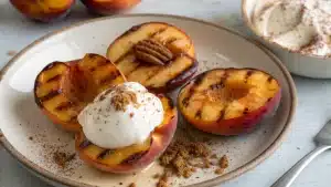 Grilled Peaches with Cinnamon Yogurt