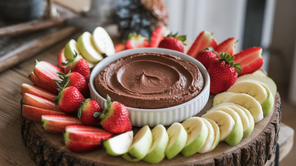 Low-Calorie Chocolate Hummus with Fruit