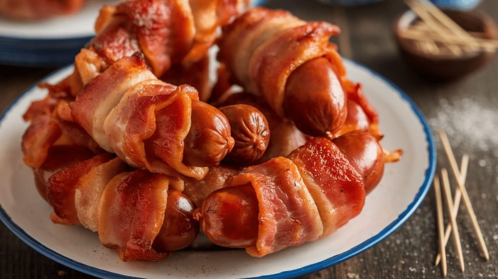 Bacon Wrapped Brown Sugar Smokies