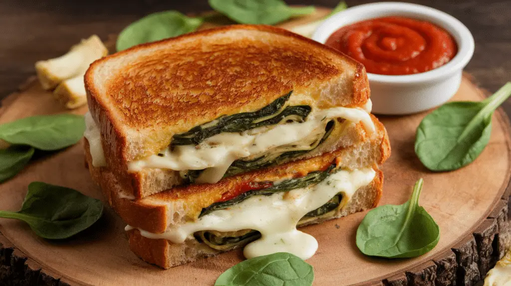 Spinach Artichoke Grilled Cheese