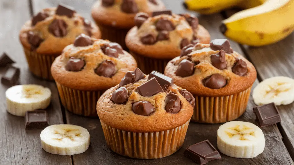 Banana Chocolate Chunk Muffins