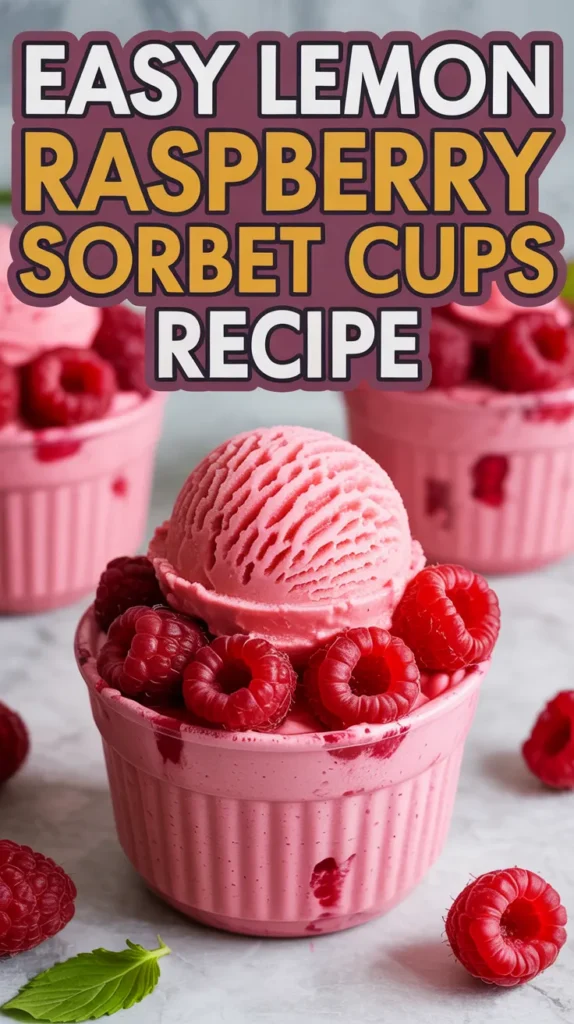 Lemon Raspberry Sorbet Cups