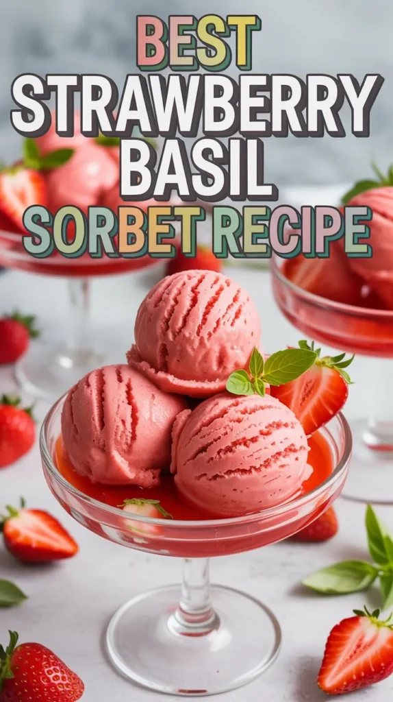 Strawberry Basil Sorbet