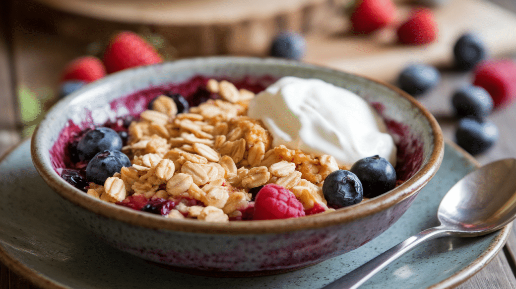 Low-Sugar Berry Crumble