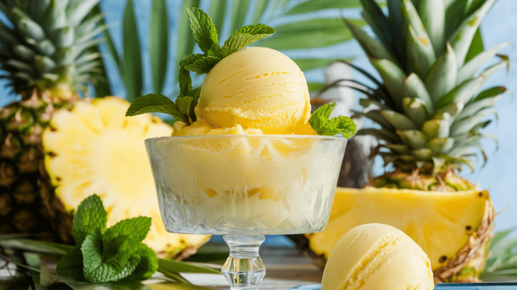 Pineapple Mint Sorbet