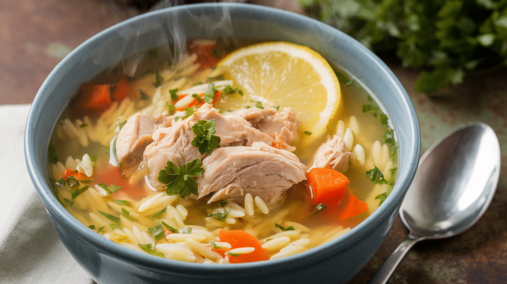 Lemon Chicken Orzo Soup