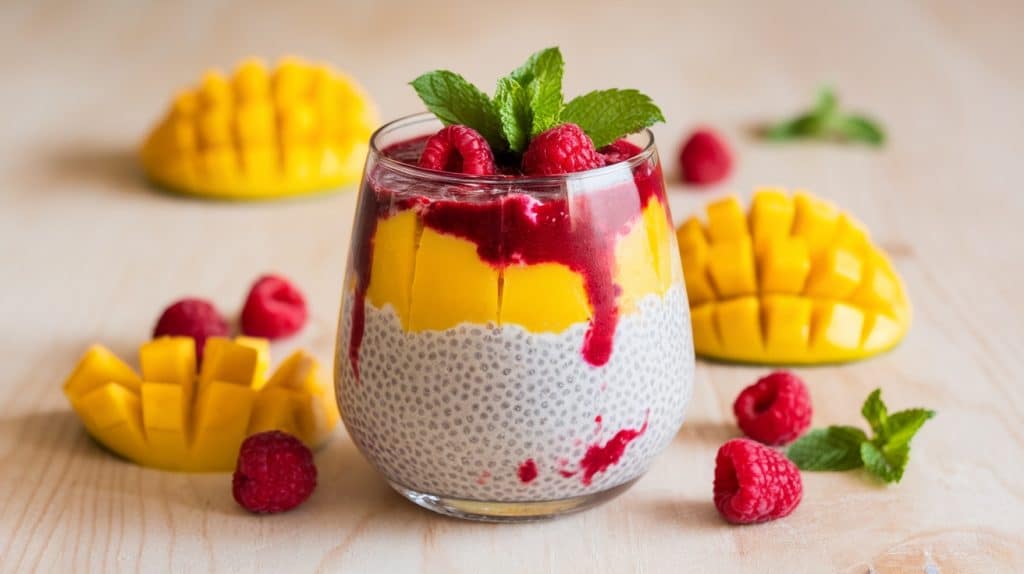 Mango Raspberry Chia Pudding