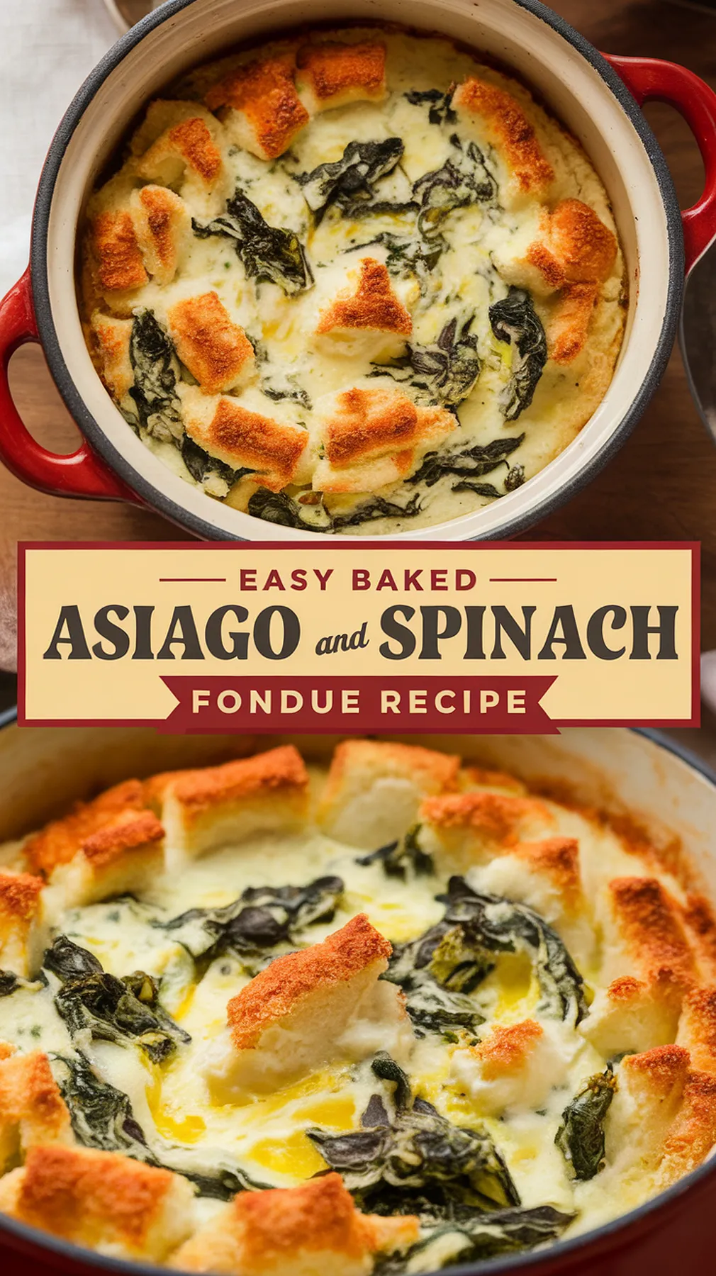 Baked Asiago and Spinach Fondue