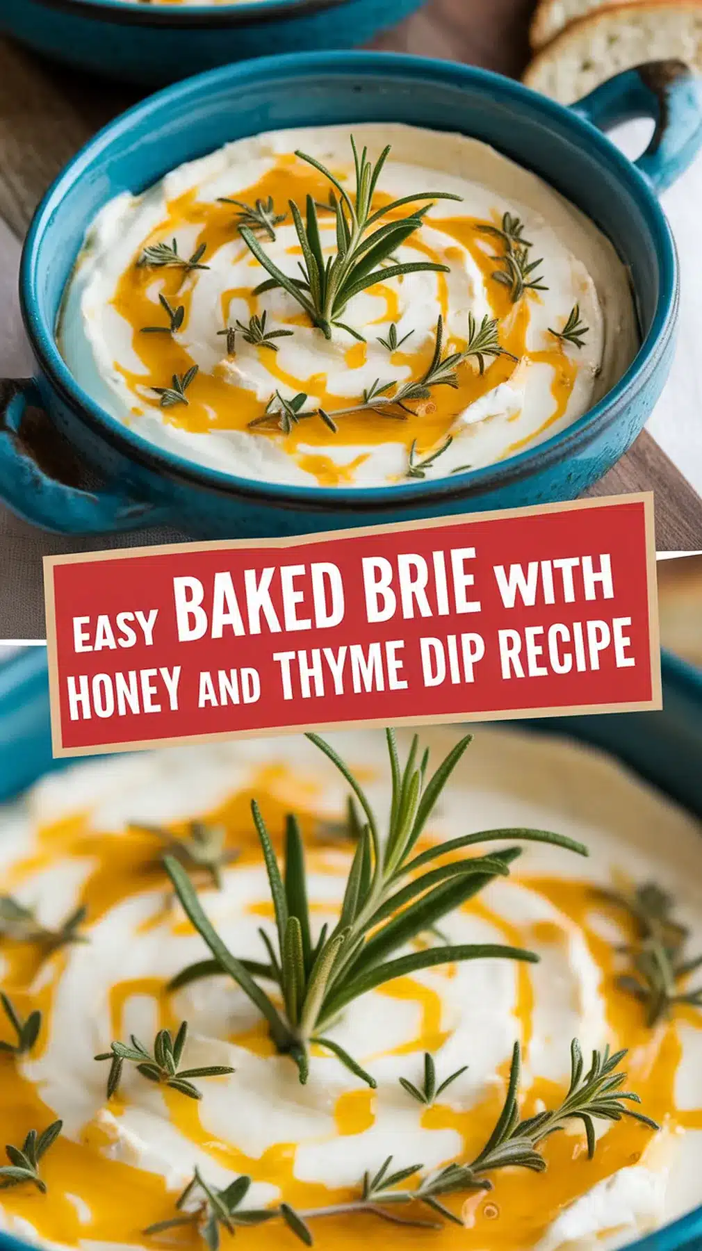 Baked Brie with Honey and Thyme Dip