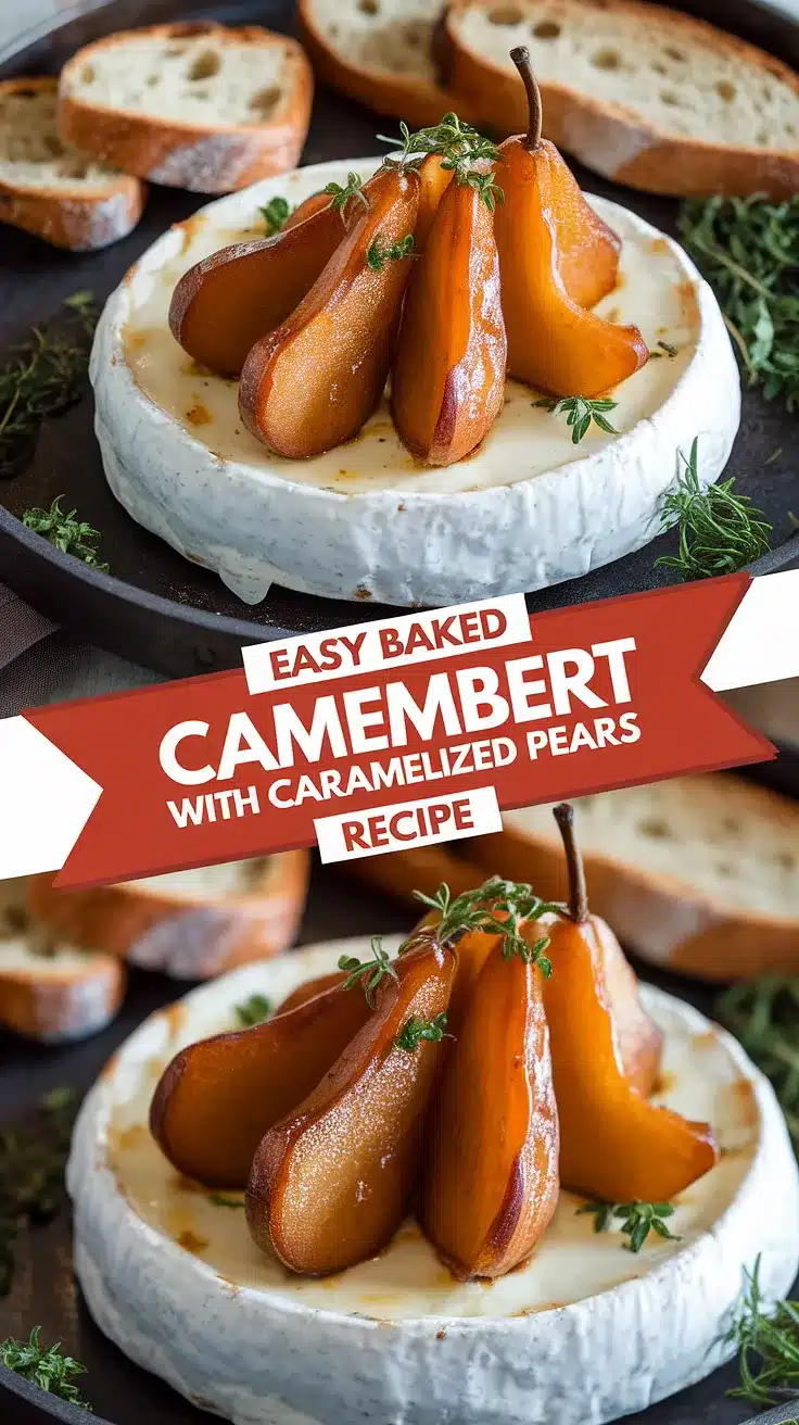 Baked Camembert with Caramelized Pears