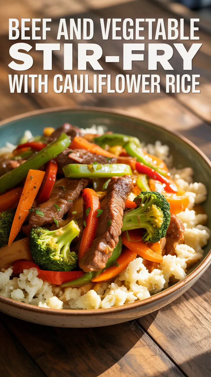 Beef and Vegetable Stir-Fry with Cauliflower Rice