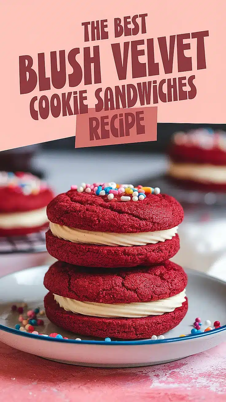 Blush Velvet Cookie Sandwiches