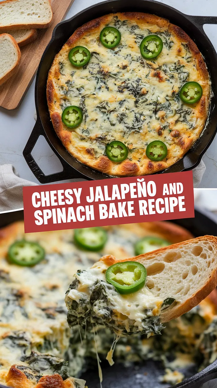 Cheesy Jalapeño and Spinach Bake