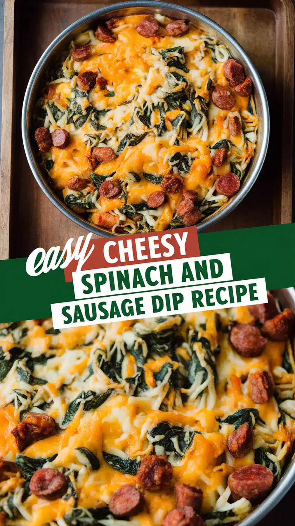 Cheesy Spinach and Sausage Dip