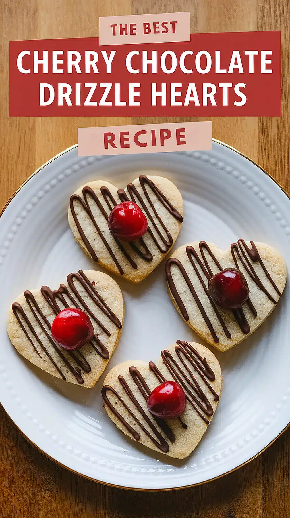 Cherry Chocolate Drizzle Hearts