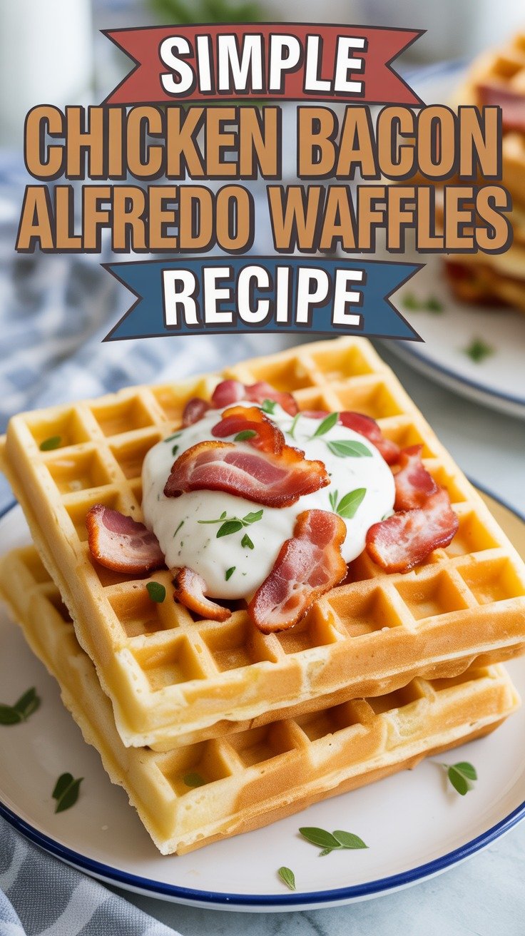 Chicken Bacon Alfredo Waffles