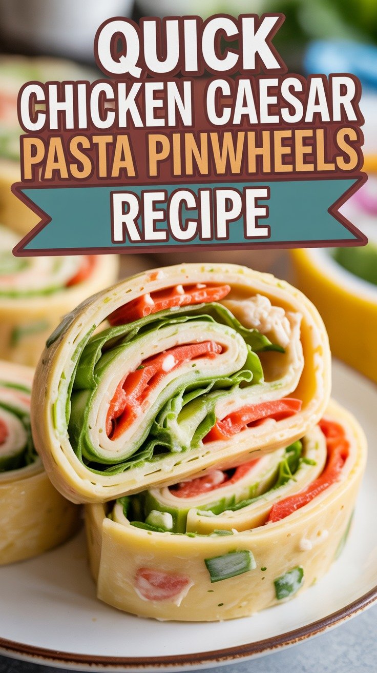 Chicken Caesar Pasta Pinwheels