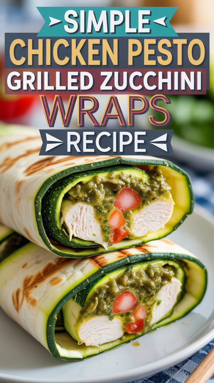 Chicken Pesto Grilled Zucchini Wraps